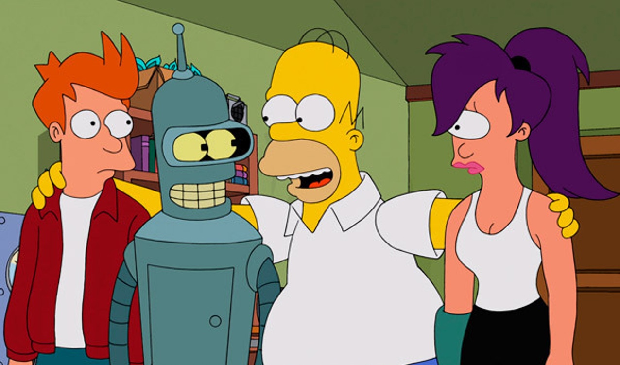 Les Simpson et Futurama se croisent à Télétoon la nuit